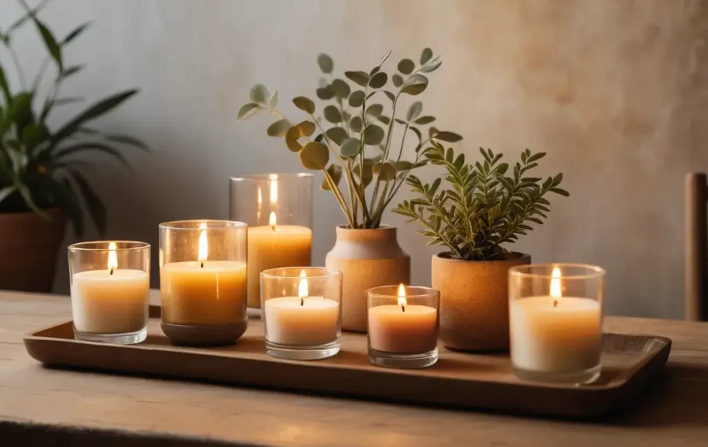 Votive candles arranged to enhance home ambiance with style and scent